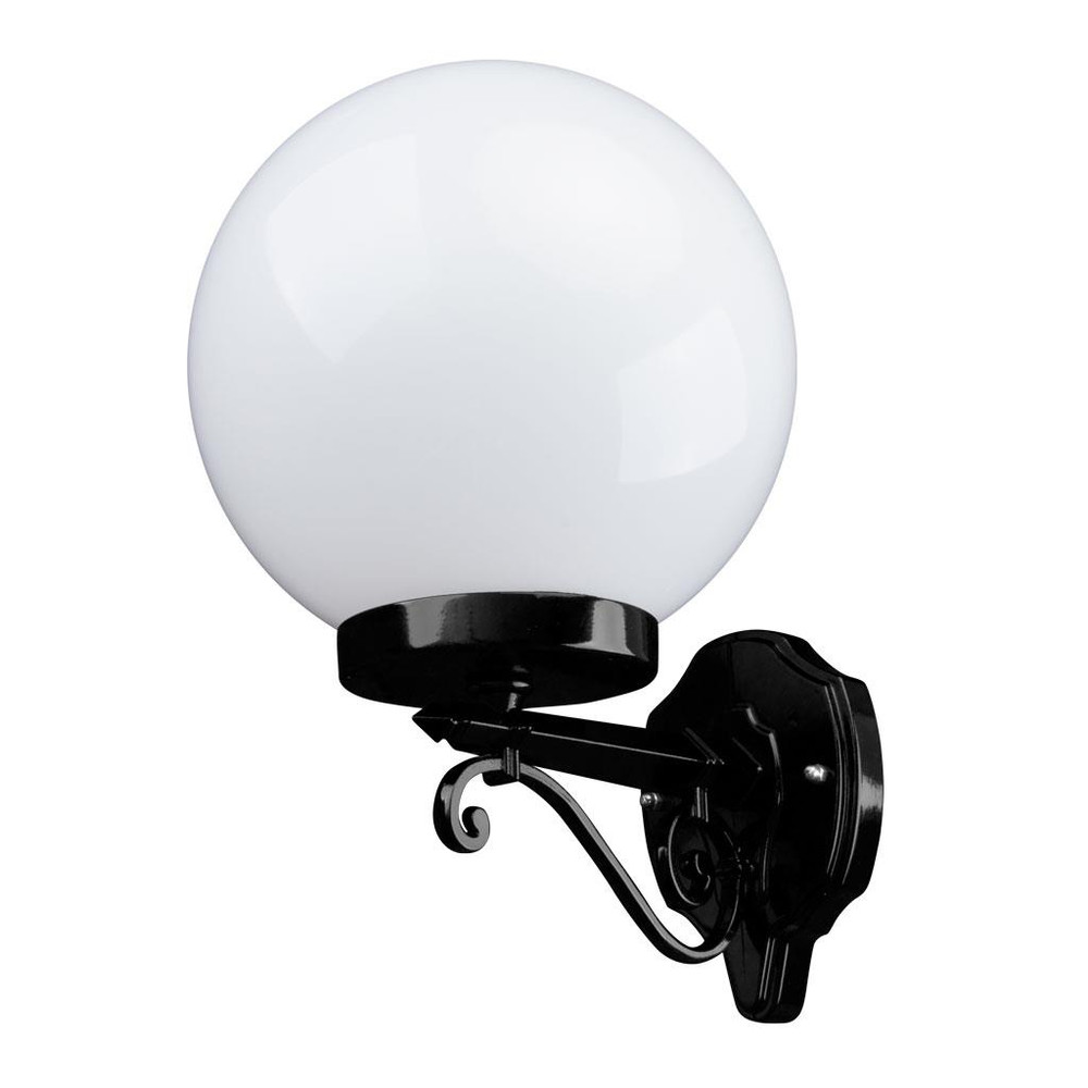 Contemporary 25cm Sphere Wall Light Black Finish / E27 Lighting Style