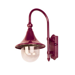 Monaco Curved Arm Downward Wall Light - Burgundy Finish / E27