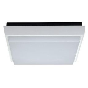 Square 20W Splashproof LED Ceiling Light - Satin White Trim / Warm White LED