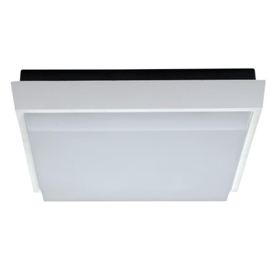 240mm Square 20W Splashproof Warm White LED Ceiling Light Satin White Trim