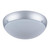 Large Round 240V Polycarbonate Ceiling Light - Silver Trim / E27