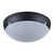 Large Round 240V Polycarbonate Ceiling Light - Black Trim / E27
