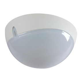 Small Round 240V Polycarbonate Ceiling Light - White Trim / E27