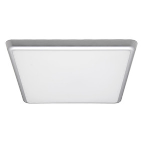 Square 240V 25W 30cm Slimline LED Ceiling Light - Silver Frame / Warm White LED