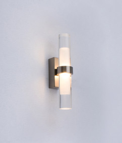 Charming LED Interior Upright Wall Light Satin Nickel Alum