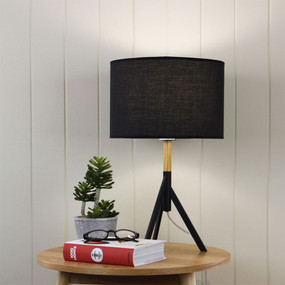 Contemporary Table Lamp Complete Black