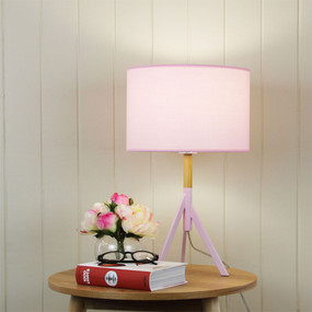Contemporary Table Lamp Complete Blush Pink