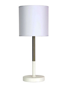 Simple Table Lamp White and Brass Complete