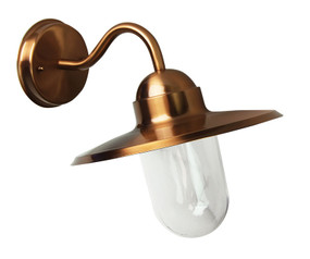 Contemporary Outdoor Wall Light Copper Finish
