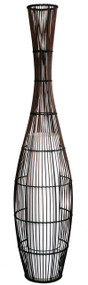 Bamboo 161cm Floor Lamp White Tetron Cotton Shade