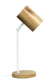 Funky Desk Lamp White and Wood