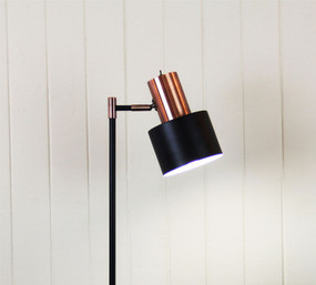 Floor Lamp - Graceful Black with Copper Head