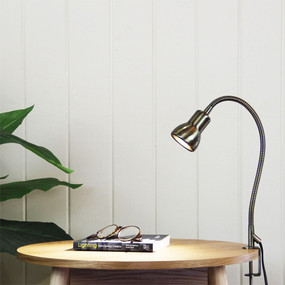 Detailed Clamp Lamp Antique Brass