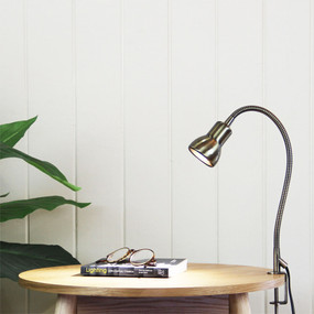 Detailed Clamp Lamp Brushed Chrome