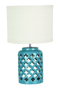 Chic Modern Teal Ceramic Complete Table Lamp