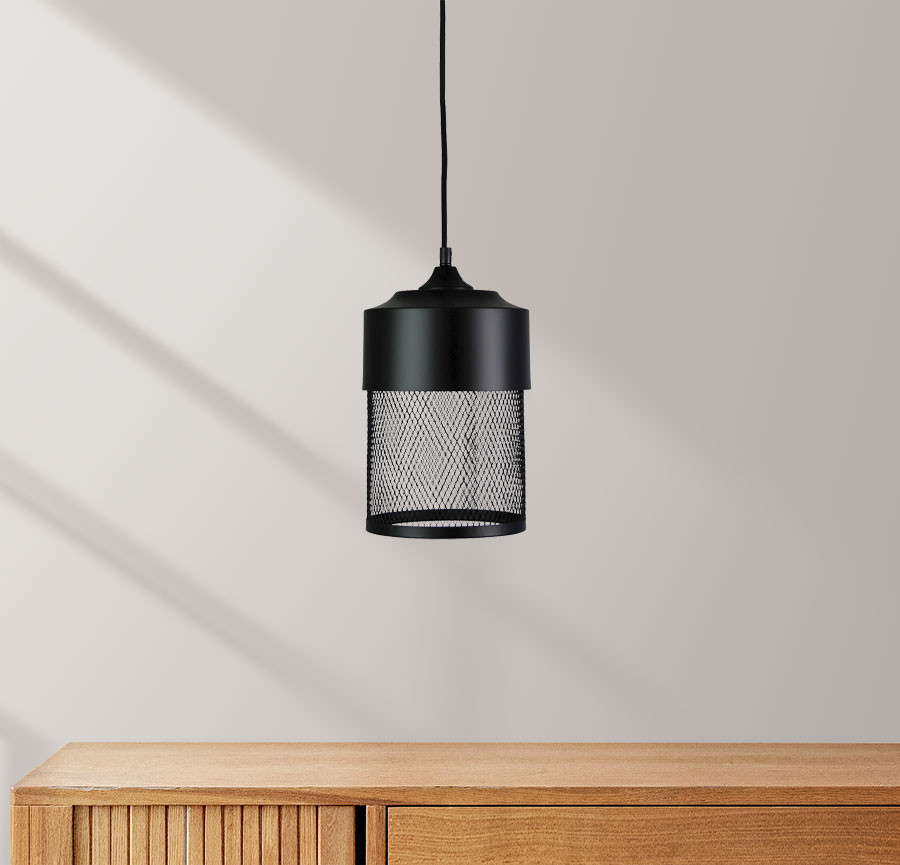 Drum-18 Single Mesh Pendant Black | LOW 