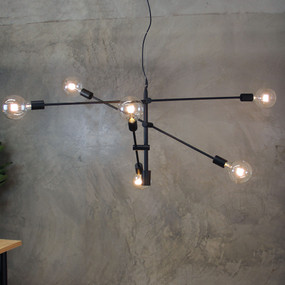 Contemporary 6 Light Pendant Matt Black