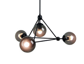 Contemporary 4 Light Pendant Smoke / Matt Black