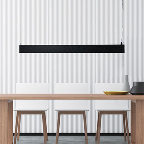 Contemporary LED Pendant 58W Black 1.2m Up and Down Light