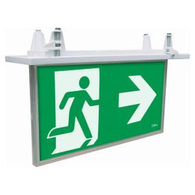 5W Emergency Exit Sign LED 24m Viewing Distance Recess Mount 2 Hours Commercial Grade