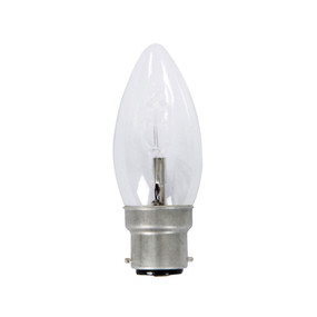 Halogen B22 Candle 28W Clear 2800K 370lm Dimmable Globe