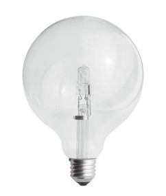 Halogen E27 Spherical G125 53W 75W Clear 2800K 780lm Dimmable Globe