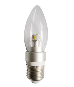 3000K LED E27 Candle Dimmable 4W Clear 300D 290lm Globe