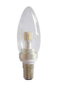 LED B15 Candle 4W 5000K Clear 300D 290lm Globe