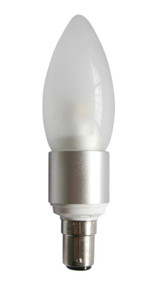 LED B15 Candle Dimmable 4W 3000K Frosted 300D 275lm Globe