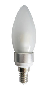 LED E14 Candle 4W 3000K Frosted 300D 280lm Globe