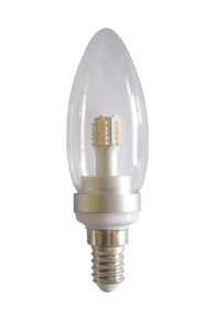LED E14 Candle 4W 5000K Clear 300D 290lm Globe