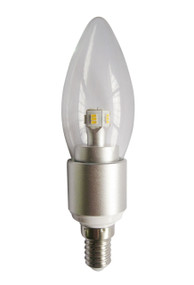 LED E14 Candle Dimmable 4W 3000K Clear 300D 290lm Globe