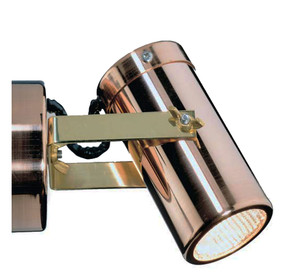 Wall Spotlight - 240V Adjustable 35W GU10 IP54 104mm Copper