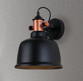 Indoor Wall Light Black Iron Bell Shape