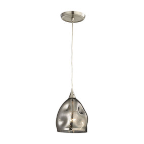 Contemporary Pendant Light Black Chrome Glass Ellipse