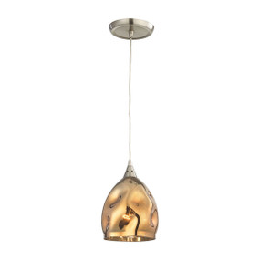 Contemporary Pendant Light Gold Plated Glass Ellipse
