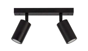 Ceiling Lights - 2 Adjustable GU10 Spotlights IP44 Black C200