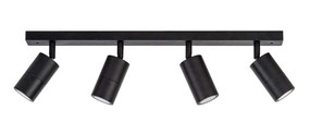 Ceiling Lights - 4 Adjustable GU10 Spotlights IP44 Black C400