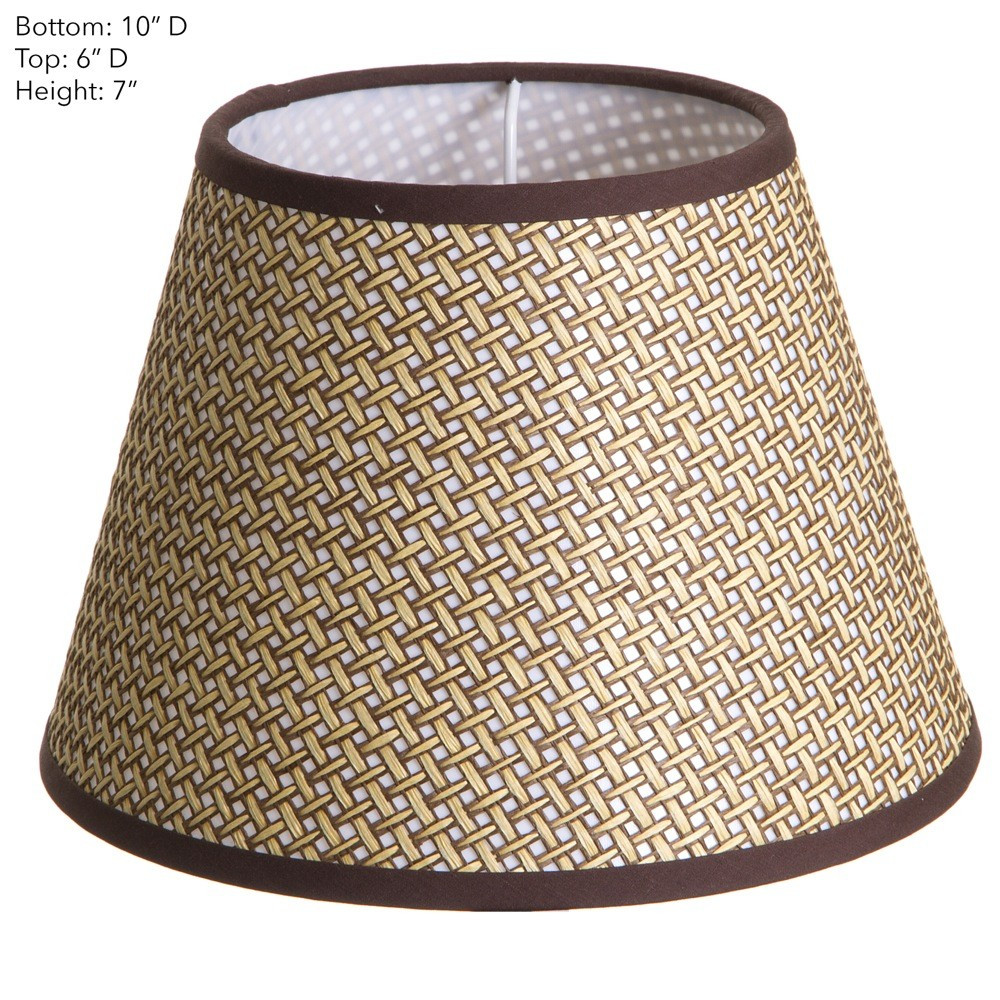 Lamp Shade - Brown Basket Weave with Chocolate Trim 10x6x7 ...
