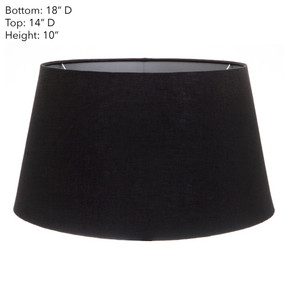 Lamp Shade - 18x14x10 Black Linen With Silver Lining