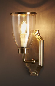 Wall Lamp Brass with Glass Shade WST
