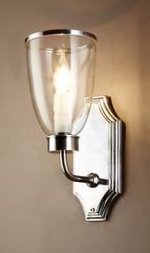 Wall Light Nickel with Glass Shade WST