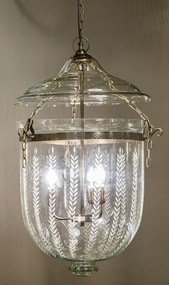 Jar Large Hanging Lamp In Brass with Glass - BLL