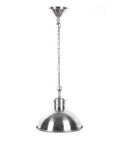 Rounded Hanging Lamp Silver BST