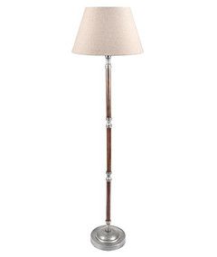 Antique Silver with Timber Tall Lamp BWK