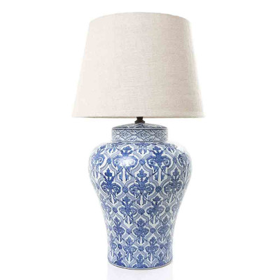 Ceramic Table Lamp - Blue and White - CHR