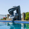 SR Smith - HELIX 2 Pool Slide - Taupe - 640-209-58110 - Installed at a pool