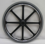 24X 1 3/8" Mag Wheel (8 spoke). Rear wheels w/ urethane tire
