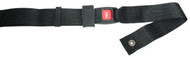 48" Black Positioning belt with an auto style push button buckle