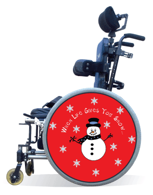Wheelchair Spoke Guard Covers-Snowman